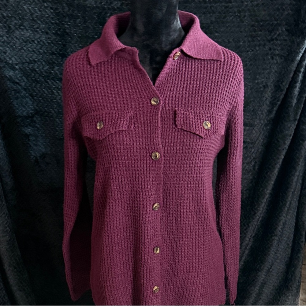 Staccato Purple Button-Up Sweater